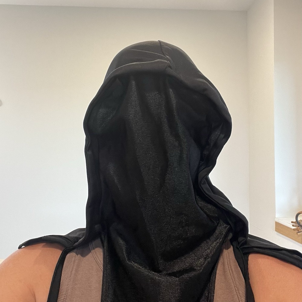 Black Hidden Face Hooded Costume Mask California‎ Costume